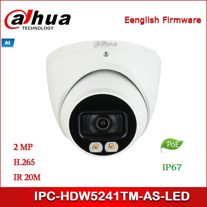 Dahua IP ī޶ IPC-HDW5241TM-AS-LED 2MP Ǯ ÷ WDR   AI Ʈũ ī޶   POE  ũ